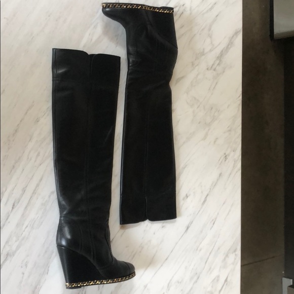chanel boots knee high